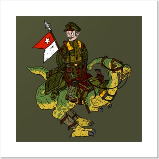 dinosaur communist cavalry soldier. "historical accurate" dino military. Posters and Art